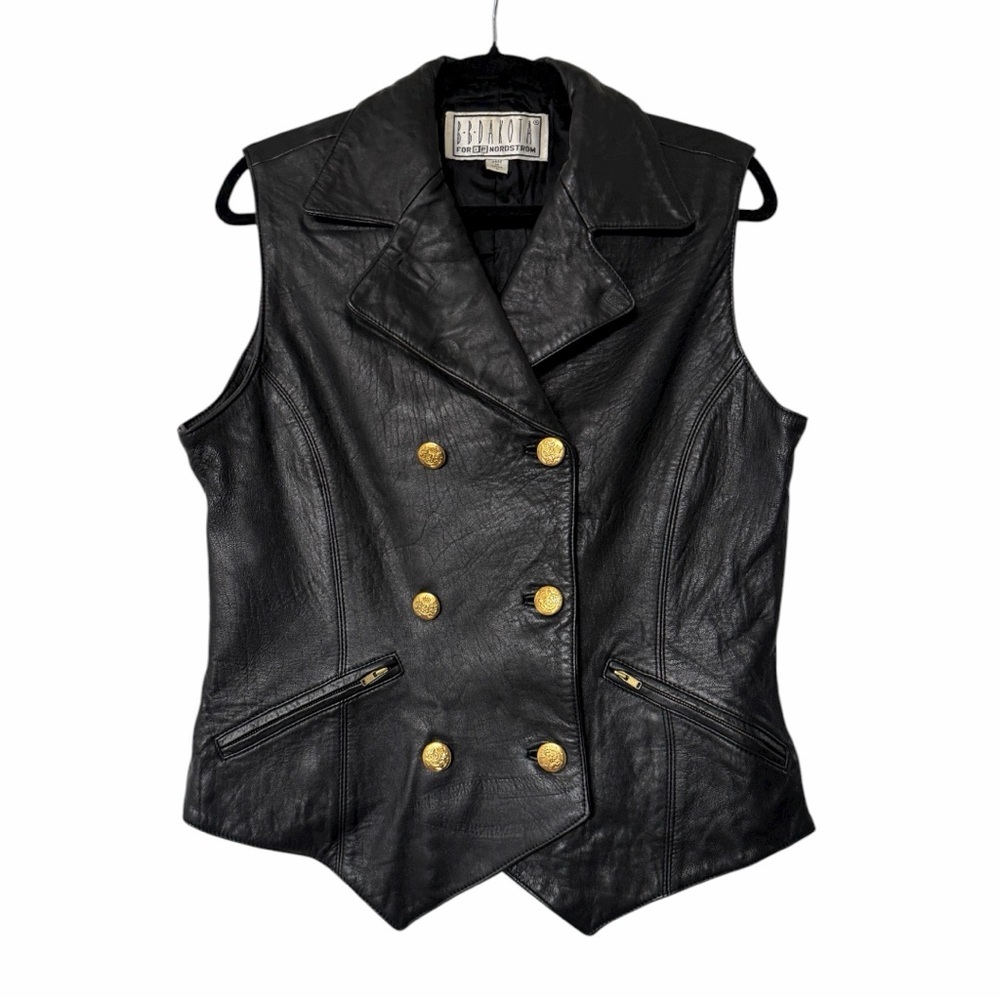 Vintage B.B. Dakota for BP Nordstrom Black Leather Vest